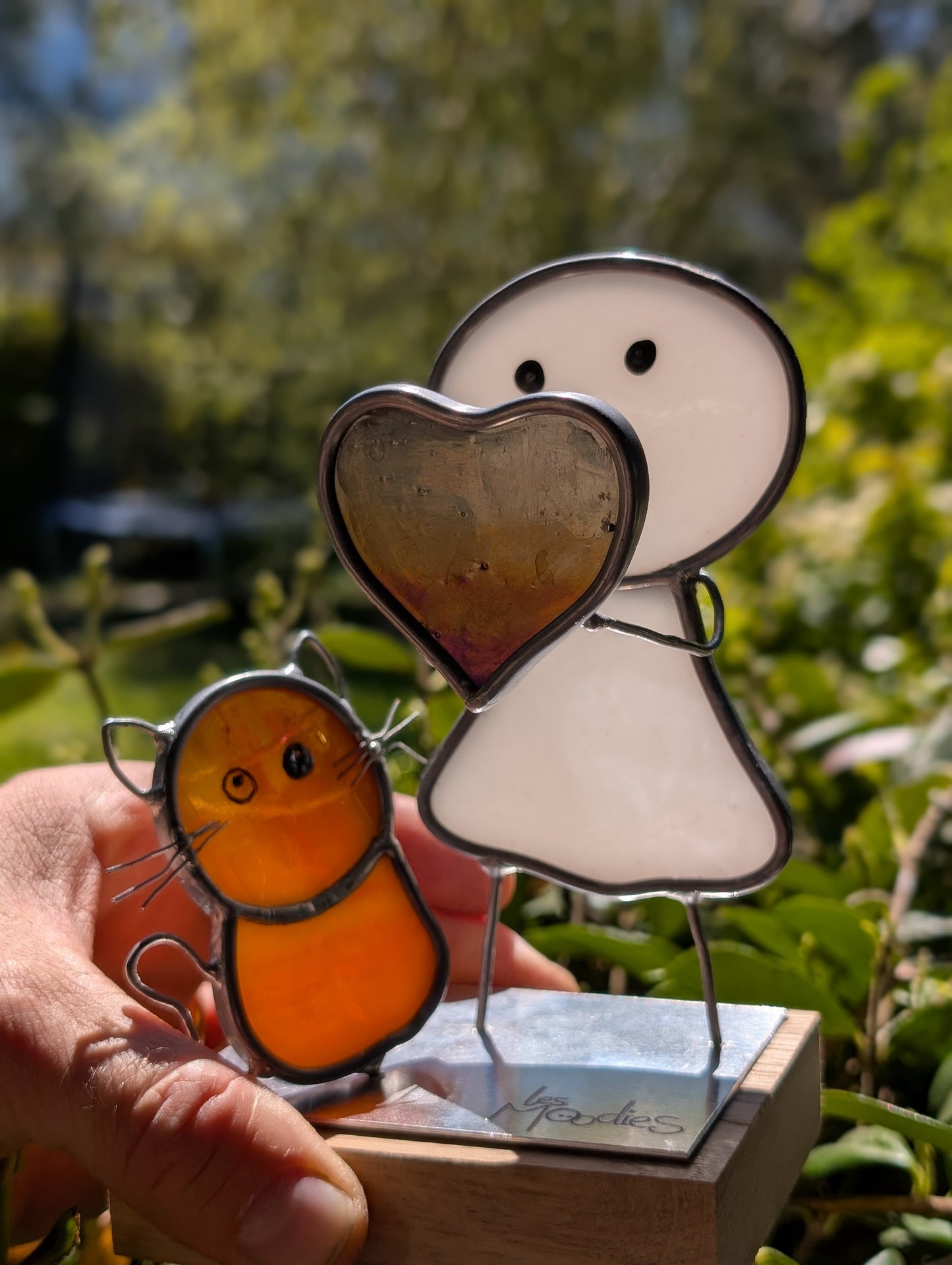 Moodies et son compagnon – Duo artisanal en vitrail Tiffany